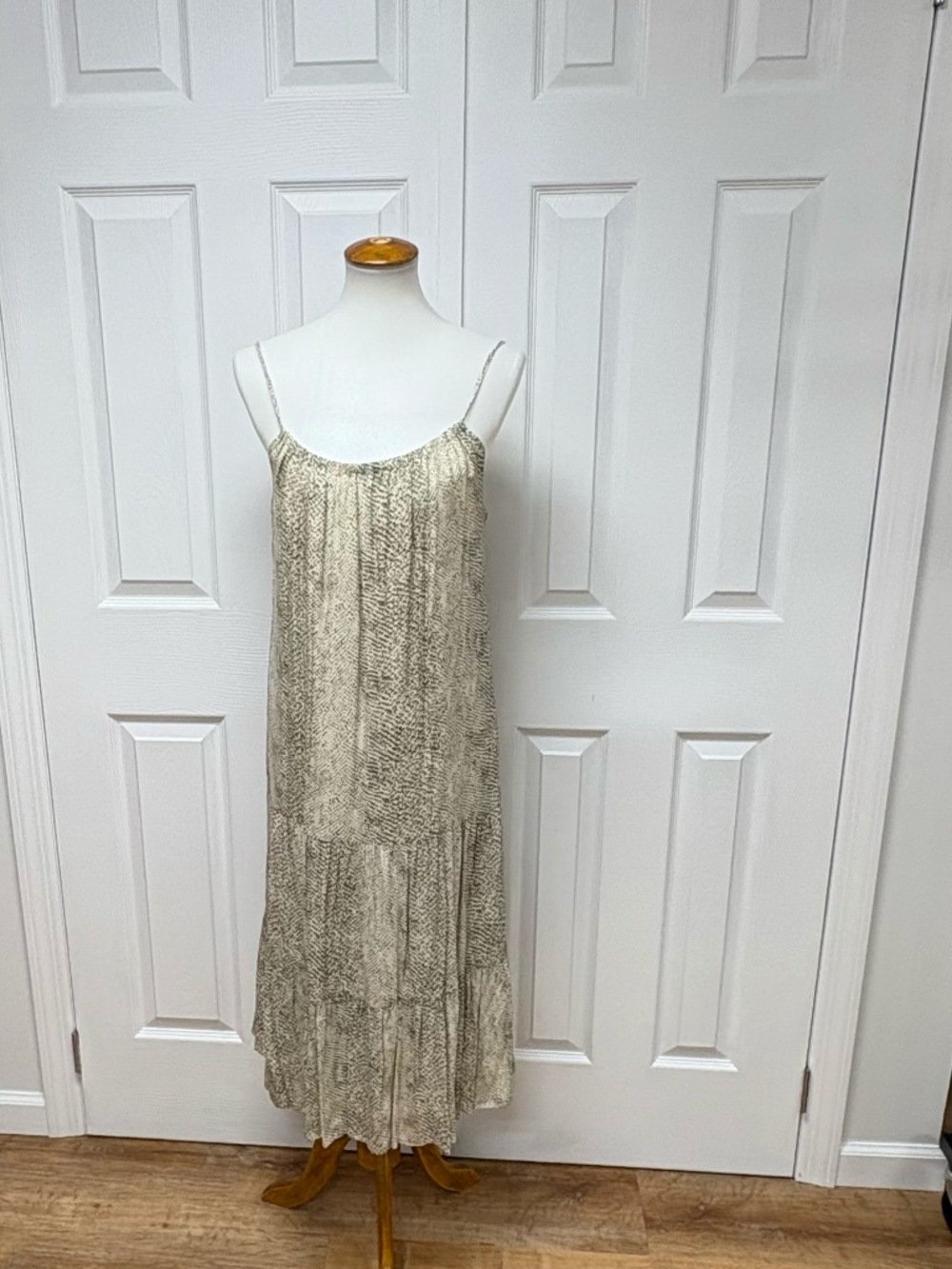 Rails Adora Cream Snakeskin Sleeveless Midi Dress - Size S.